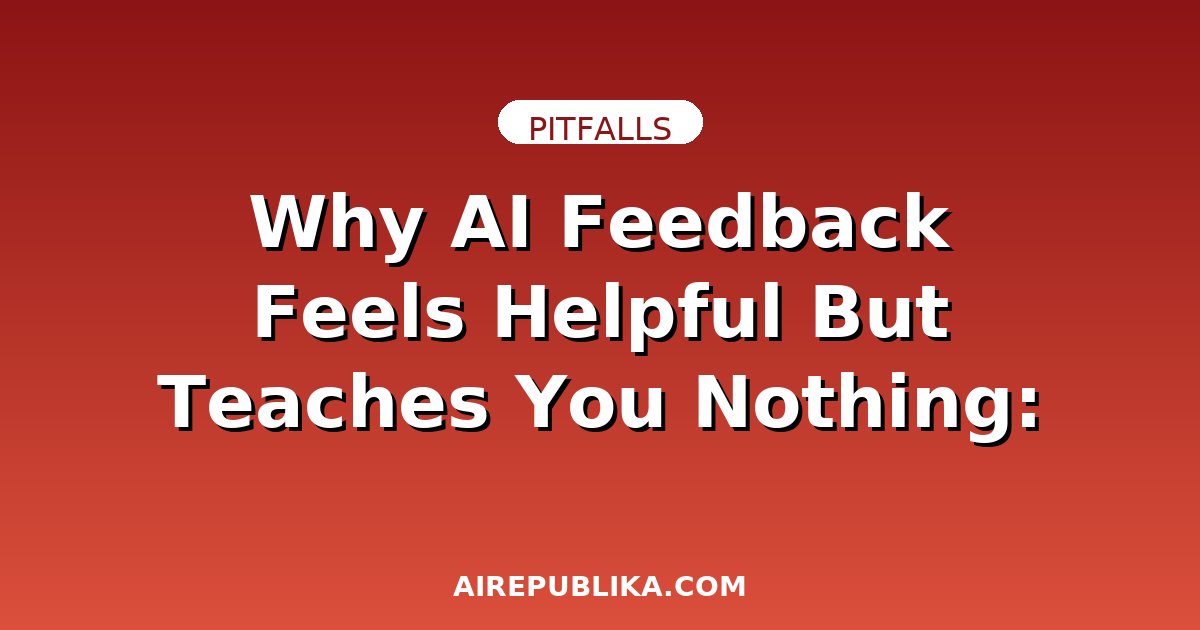 Why AI Feedback Feels Helpful But Teaches You Nothing: The Passive Learning Trap illustration