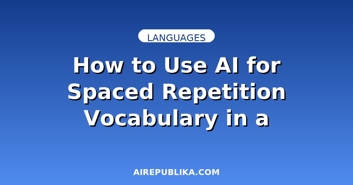 How to Use AI for Spaced Repetition Vocabulary in a Second Language illustration