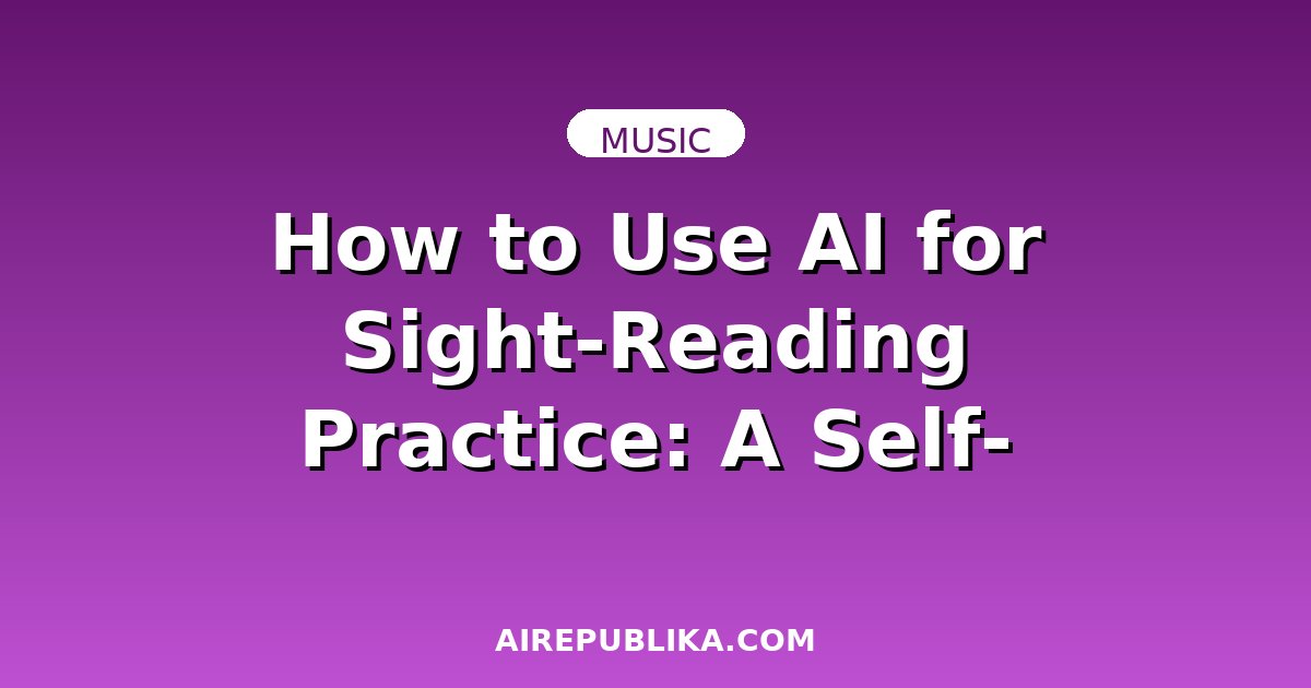 How to Use AI for Sight-Reading Practice: A Self-Learner's Guide illustration